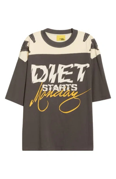 Diet Starts Monday Doodle Graphic T-shirt In Animal Print
