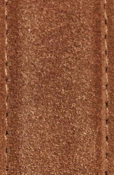 Frame Square Suede Belt In Brown