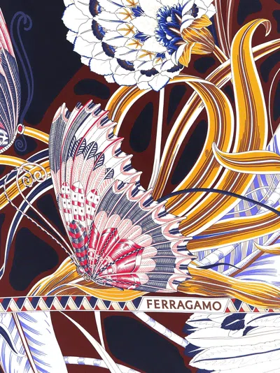 Ferragamo Rectangular Scarf Featuring Intricate Pattern In Multi