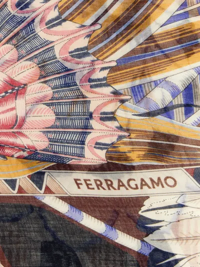 Ferragamo Rectangular Scarf Featuring Intricate Pattern In Multi