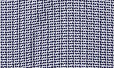 Emanuel Berg Modern Fit Houndstooth Natural Stretch Yoga Twill Dress Shirt In Blue