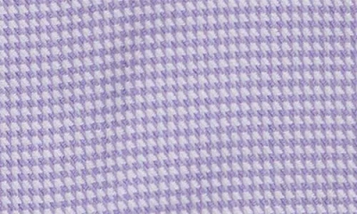Emanuel Berg Modern Fit Houndstooth Natural Stretch Yoga Twill Dress Shirt In Purple