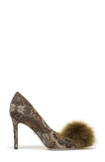 Sam Edelman Hazel Feather Embellished Pump In Brown