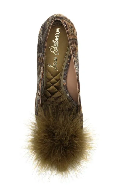 Sam Edelman Hazel Feather Embellished Pump In Brown