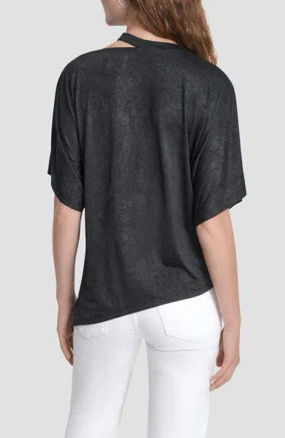 Dkny Grommet Cutout Knit Top In Black