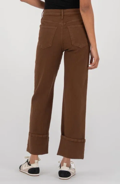 Kut From The Kloth Sienna Cuffed High Waist Relaxed Straight Leg Jeans In Animal Print