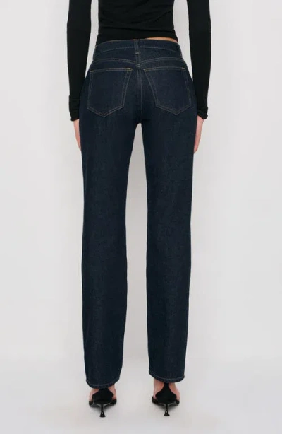 Reformation Greer Mid Rise Straight Jeans In Ondine In Blue