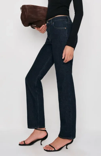 Reformation Greer Mid Rise Straight Jeans In Ondine In Blue