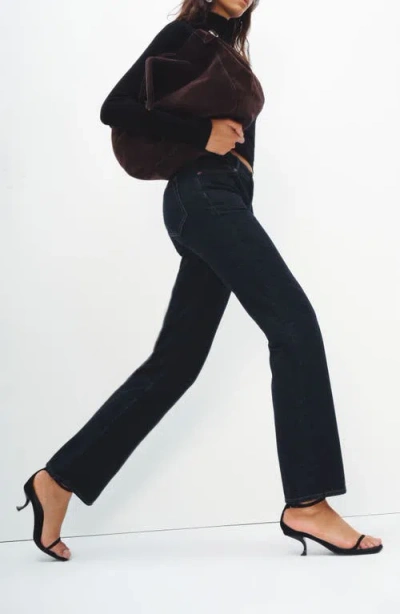 Reformation Greer Mid Rise Straight Jeans In Ondine In Blue