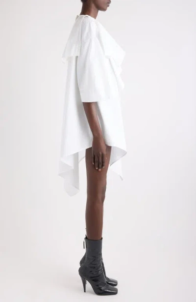 Givenchy Asymmetric Mini Dress Draped Detail In White
