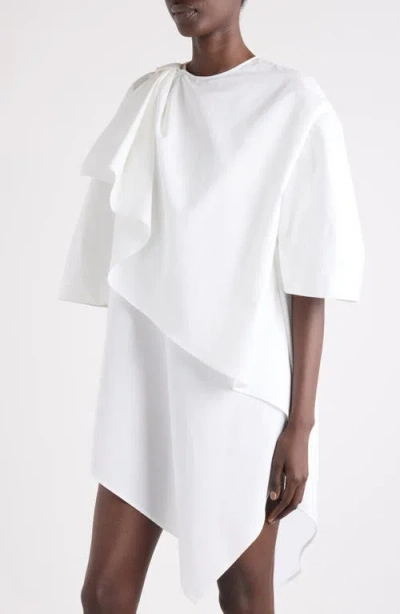 Givenchy Asymmetric Mini Dress Draped Detail In White