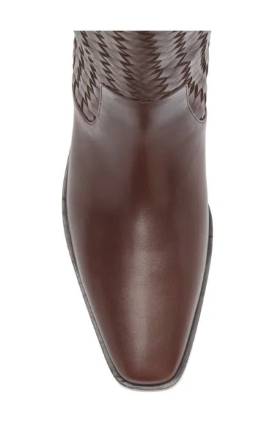 Loeffler Randall Tilly Flat Woven Leather Knee-high Riding Boots In Brown