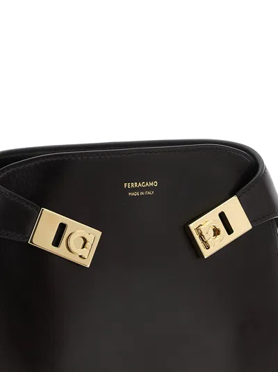 Ferragamo Belt Bag With Top Handle And Hardware In Brown