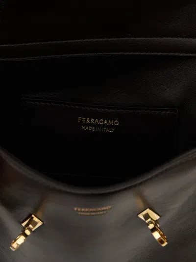 Ferragamo Belt Bag With Top Handle And Hardware In Brown