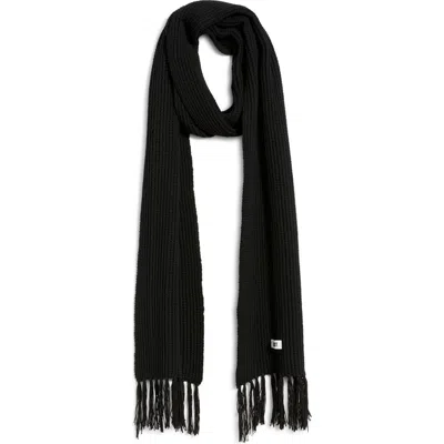 Krost Brioche Cotton Scarf In Black