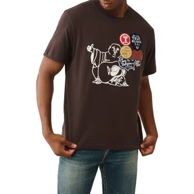 True Religion Men's Patch Rinse Short Sleeve T-shirt In Brown