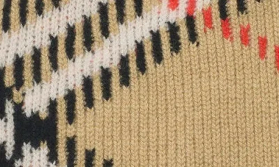 Burberry Men Cashmere Blend Check Beanie Hat In Brown