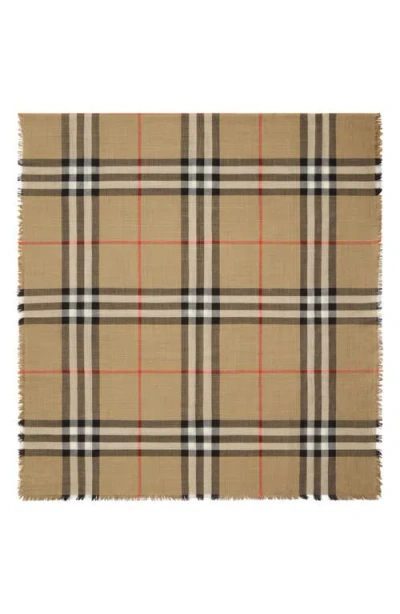 Burberry Reversible Medium Check Wool & Silk Scarf In Neutral