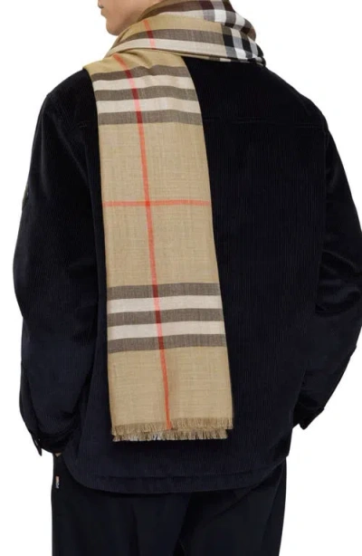 Burberry Reversible Medium Check Wool & Silk Scarf In Neutral