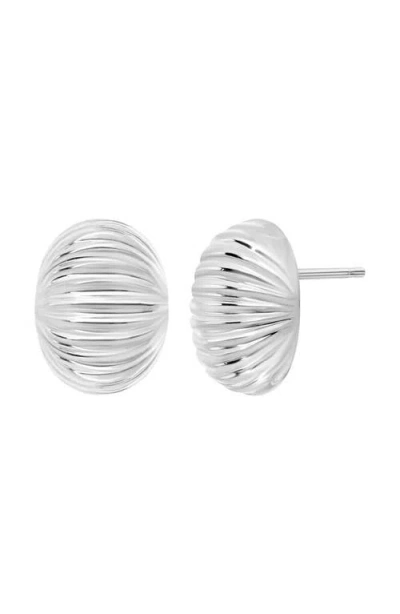 Bony Levy 14k Gold Textured Dome Stud Earrings In Silver
