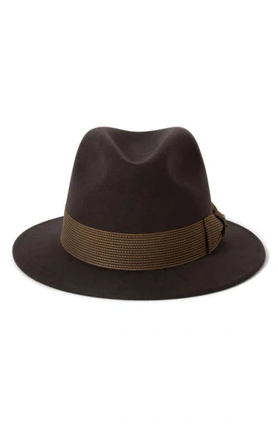 Brixton Roma Wool Felt Fedora In Brown