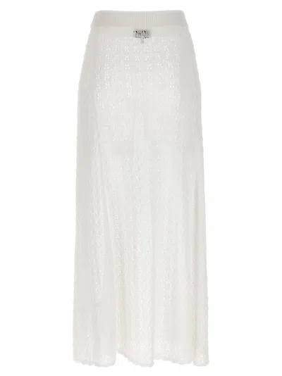 Ganni Women White Crochet Skirt