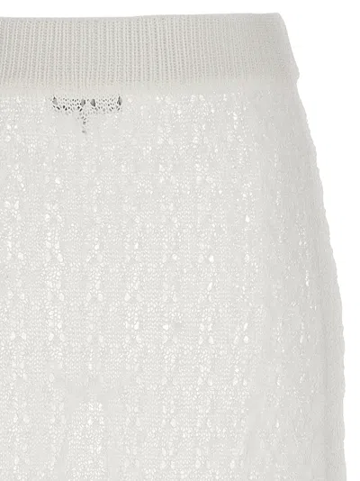 Ganni Women White Crochet Skirt