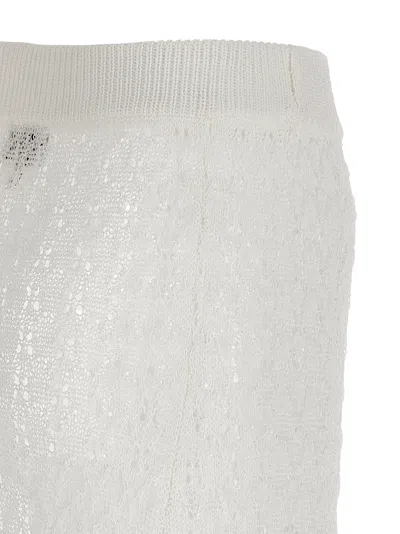 Ganni Women White Crochet Skirt