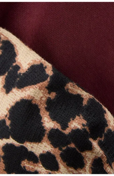 Next Kids' Varsity Graphic Sweatshirt & Leopard Print Pants Set In Red