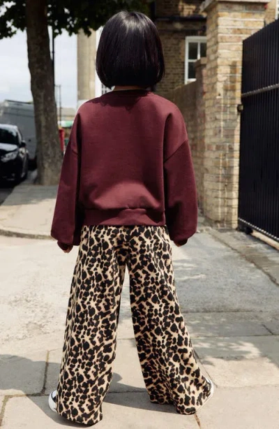 Next Kids' Varsity Graphic Sweatshirt & Leopard Print Pants Set In Red
