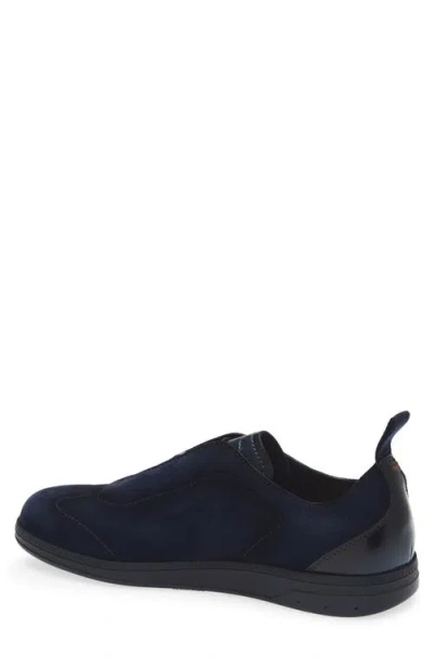 Santoni Lume Suede Low-top Sneakers In Blue