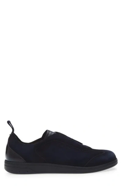 Santoni Lume Suede Low-top Sneakers In Blue