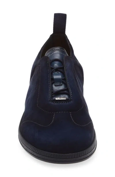 Santoni Lume Suede Low-top Sneakers In Blue
