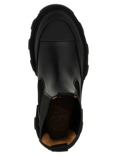 Ganni Black Leather Chelsea Boots In Black