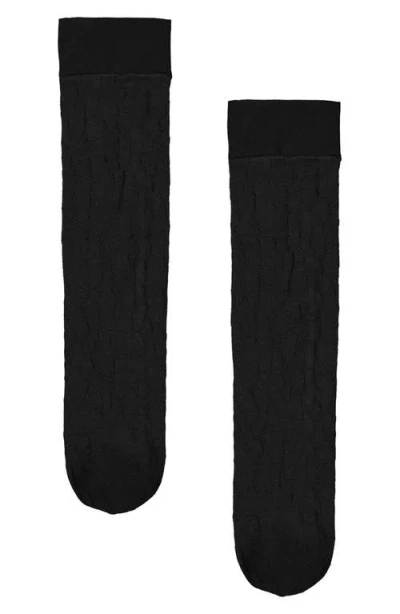 Wolford Leo Animal-patterned Matte Crew Socks In Brown