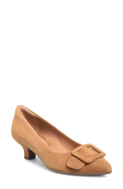Söfft Sadie Pointed Toe Kitten Heel Pump In Brown