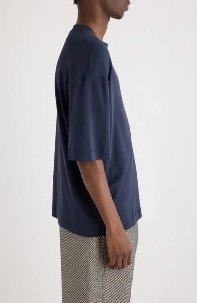 Jacquemus Le-t-shirt Stazione Logo Patch T-shirt In Blue