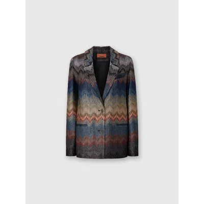 Missoni Einreiher-blazer Mit Schlangenmuster Und Lamé-fäden In Multi