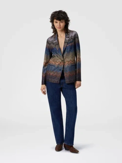 Missoni Einreiher-blazer Mit Schlangenmuster Und Lamé-fäden In Multi