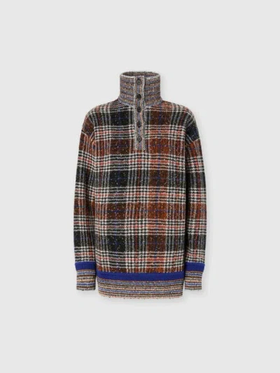 Missoni High-neck Sweater With Check Pattern In Multi