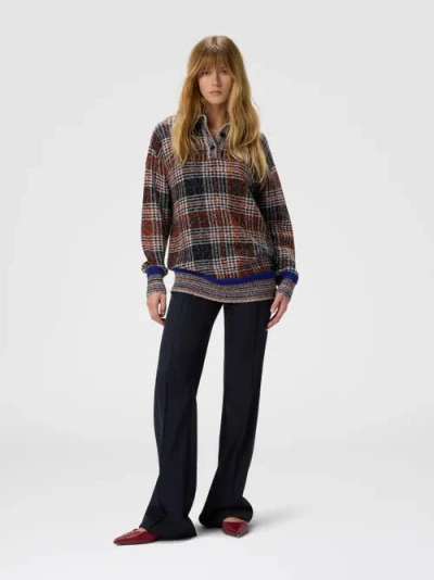 Missoni High-neck Sweater With Check Pattern In Multi