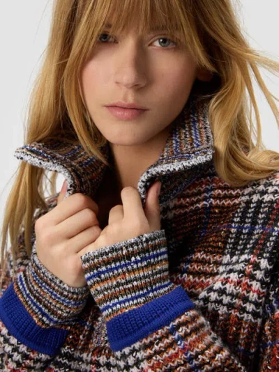 Missoni High-neck Sweater With Check Pattern In Multi