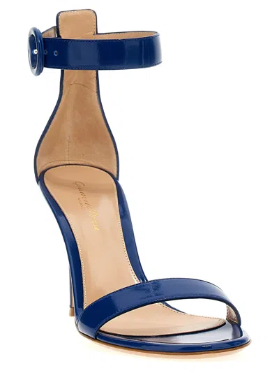 Gianvito Rossi 105mm Portofino Denim Sandals In Blue