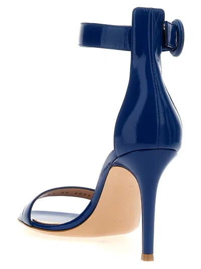 Gianvito Rossi 105mm Portofino Denim Sandals In Blue