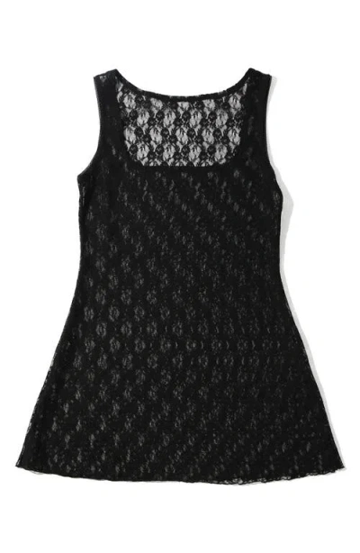 Hanky Panky Stretch Lace Chemise In Black