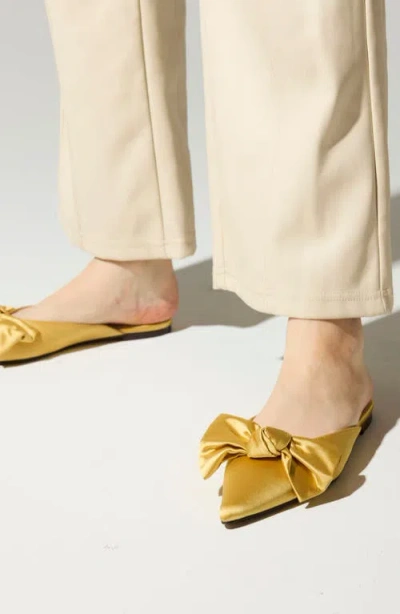 Yosi Samra Clara Pointed Toe Mule In Gold