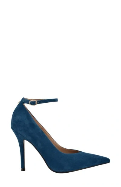 Guess Women's Napril Ankle Strap Stiletto Dress Pumps In Blue