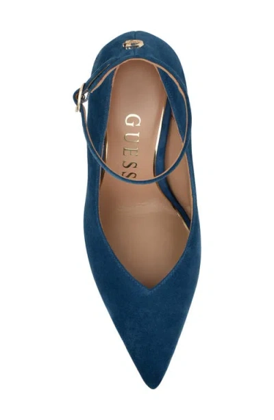 Guess Women's Napril Ankle Strap Stiletto Dress Pumps In Blue