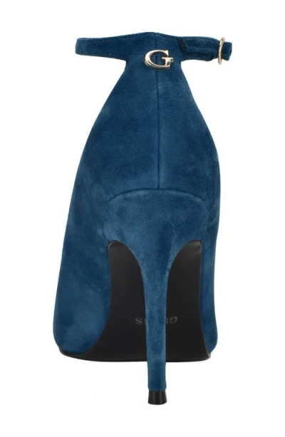 Guess Women's Napril Ankle Strap Stiletto Dress Pumps In Blue
