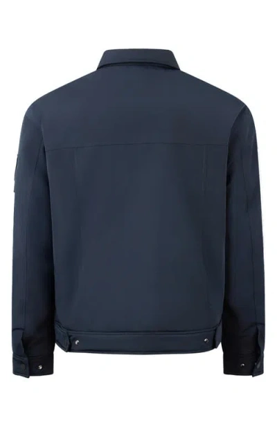 Moose Knuckles Jacque Bunny Water Resistant Faux Fur Lined Shirt Jacket In Blue